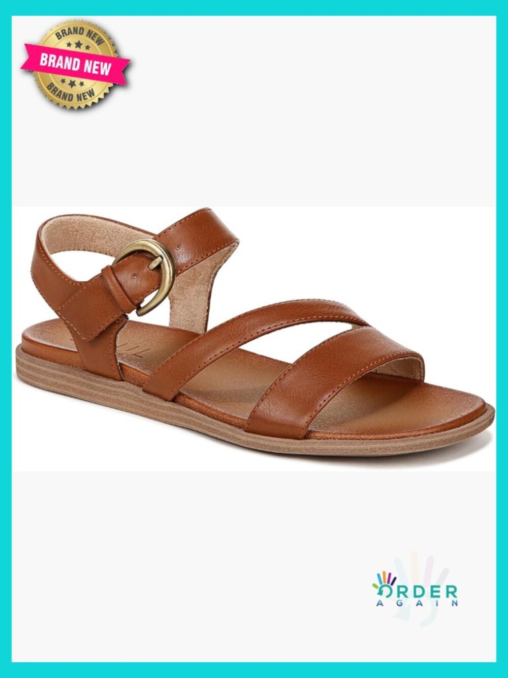 Strappy Flat Sandals Comfortable Arch Support Memory Foam Lightweight 3-8 Inch